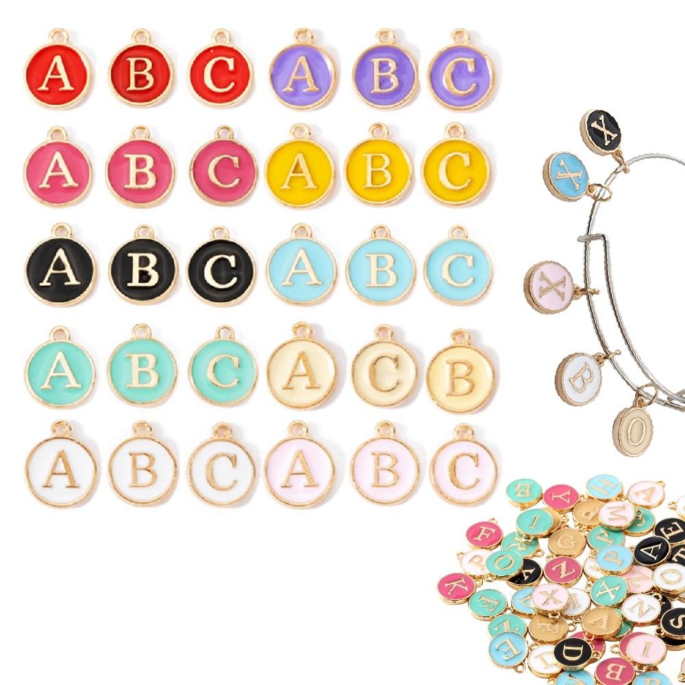 Letter Charms: 260 Pcs Alphabet Pendants in 10 Colors with Jump Rings - Initial Metal Beads for Personalized Jewelry Making - DIY Bracelet Necklace