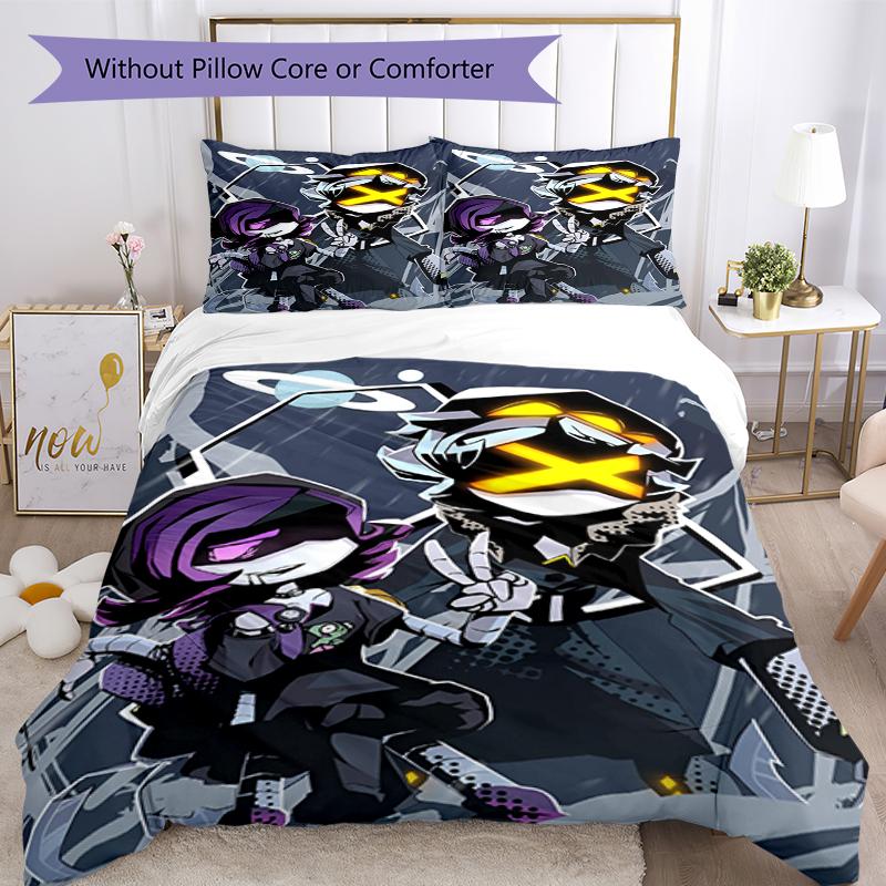 3pcs Murder Drones Bedding Set Duvet Cover Closure Includes 1 Duvet Cover & 2 Pillowcases, Soft and Comfortable for All Seasons.