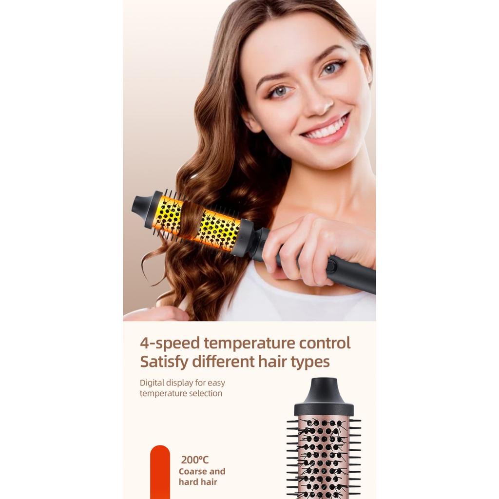 5-in-1 Interchangeable Curling Iron Set -Create Deep Waves, Banana Curls, Afro Curls with Detangling Paddle Brush, Multifunctional Hair Styling Tool