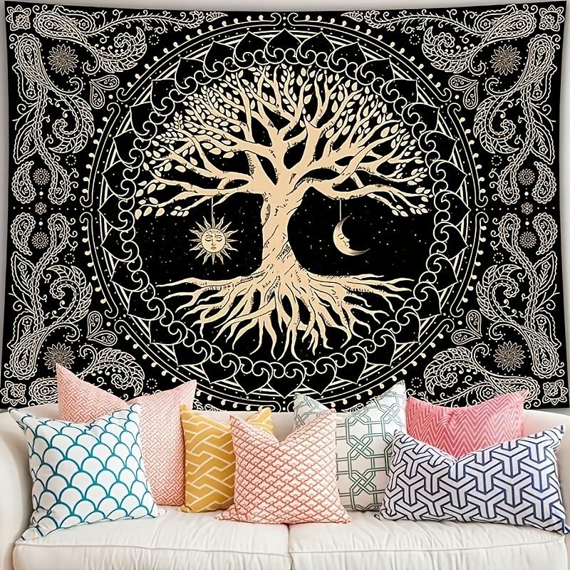 Tree of Life Tapestry Bohemian Home Living Room Wall Hanging Mystical Style Room Decor Wall Fabric Psychedelic Tapestry Wall Mat