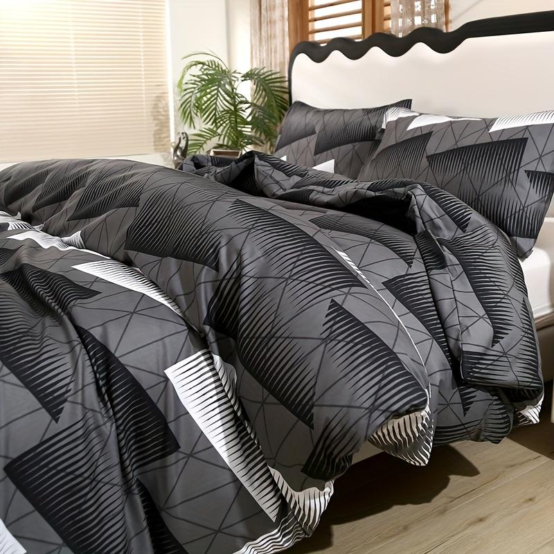 3pcs Polyester Printed Floral Soft Skin-Friendly Quilt Cover Three-Piece Set (One Quilt Cover Plus Two Pillowcases) Suitable