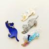 Dreamy Starry Sky Cat Hair Clips for Girls. Sparkling Star Design, Cute Cat Shape, High-end Vibe. Perfect for Back of Head.