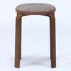 Fuji Boeki Bentwood Stackable Stool, 32cm Wide X 32cm Deep X 47cm High, Beige/Brown Fabric, Compact, Assembly Required, 14545