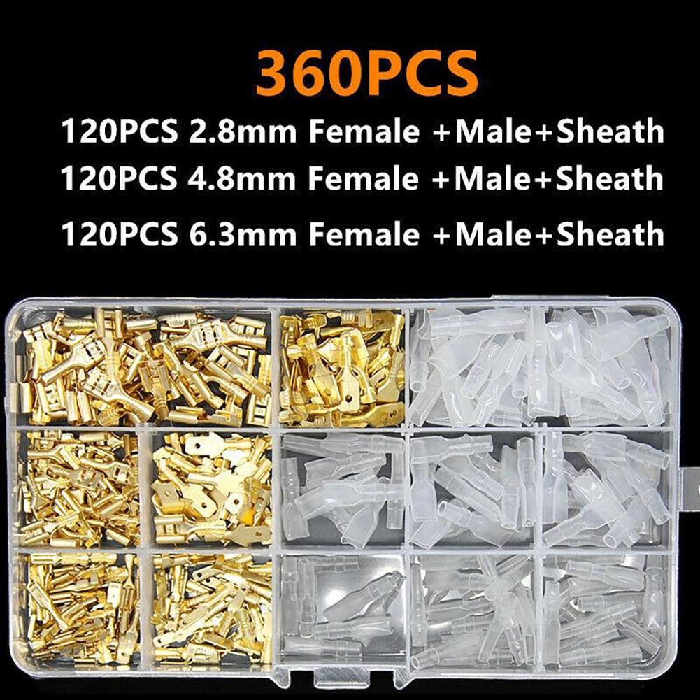 

360x Асортимент лопати, папа та гніздо, набір з’єднувачів для обжиму електричного дроту