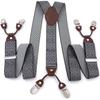 Men's Six-Clip Jacquard Wide Suspenders with Printed Webbing
