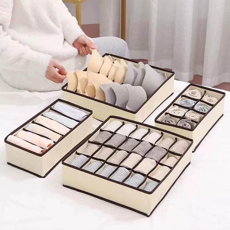 Wardrobe Underwear Socks Bra Storage Four Piece Set, Storage Organizer Underwear Box Home Wardrobe Box Cabinet Drawer Organizer