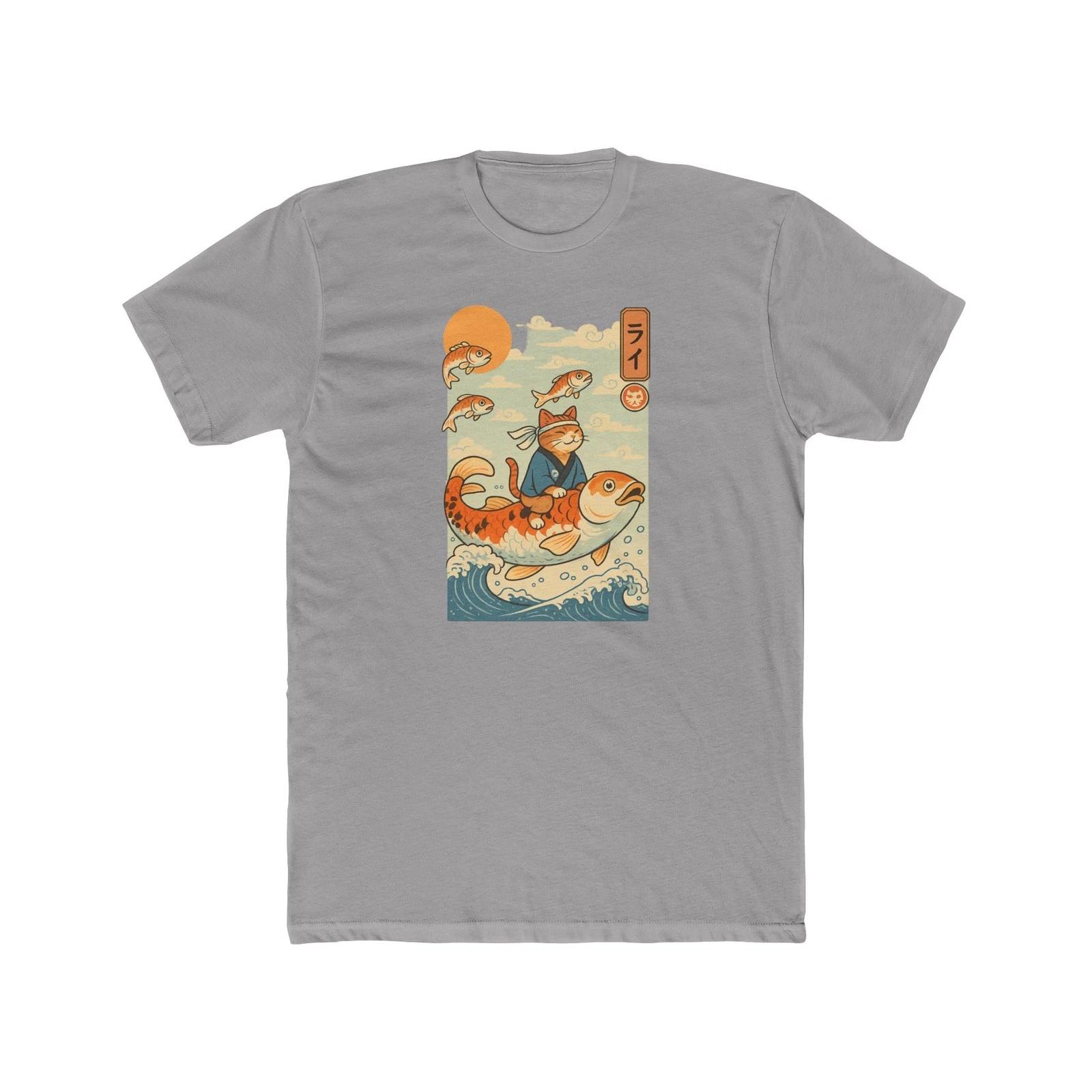 Flying Carp Rider Whimsical Fantasy Graphic T-Shirt S