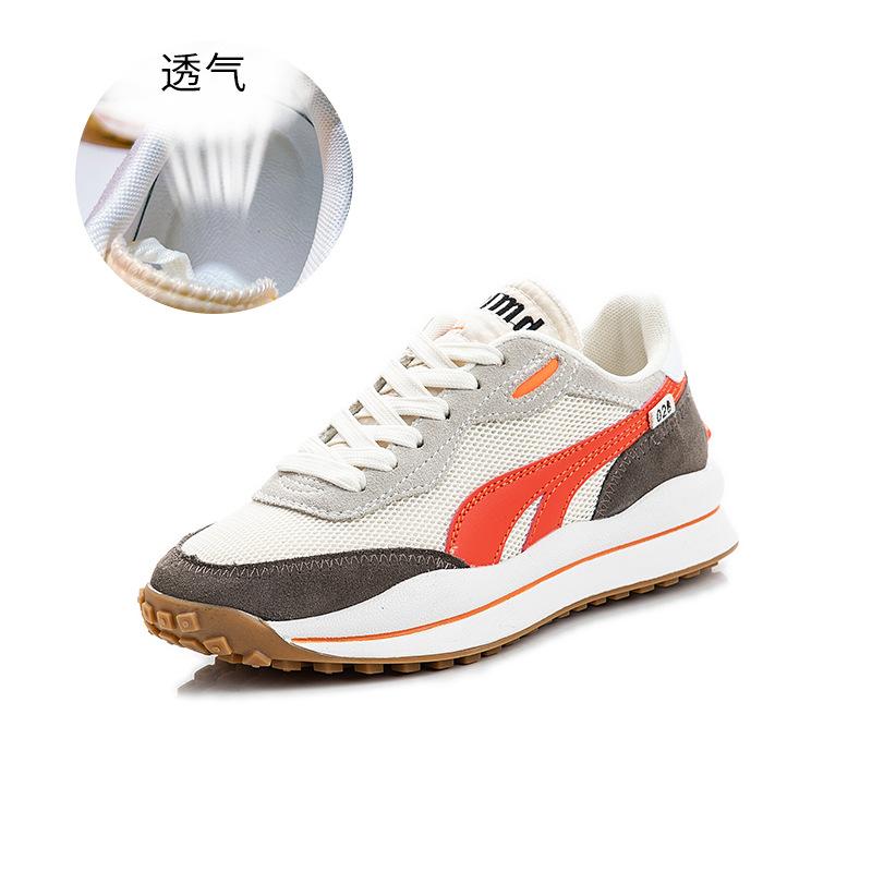 Genuine Leather Women's Shoes 2025 Spring New Women's Leisure Sports Platform White Shoes Versatile Women's Flat Shoes Children