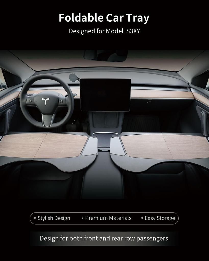 Jowua Foldable Car Tray for Tesla Model 3 Y/X/Model S, Premium Material, Fits Model 3/Y Front Trunk