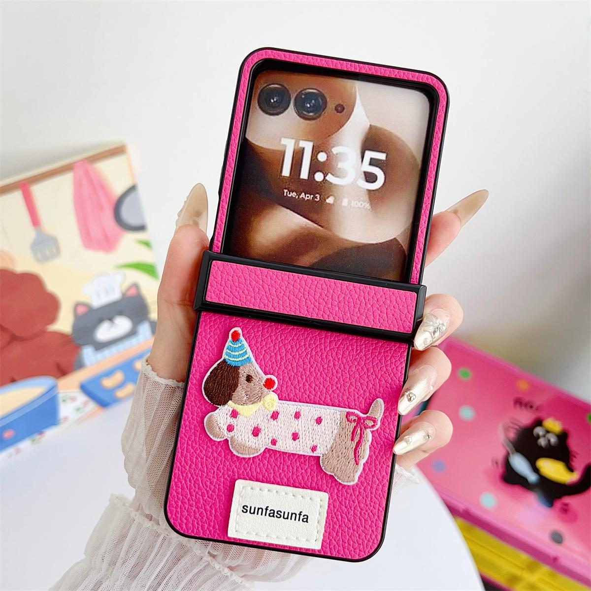 

Cartoon PU Leather Phone Case for Samsung Galaxy Z Flip 7 6 5 4 3 Flip7 Flip6 Flip5 Flip4 5G Shockproof Hinge Protective Cover Galaxy Z Flip6