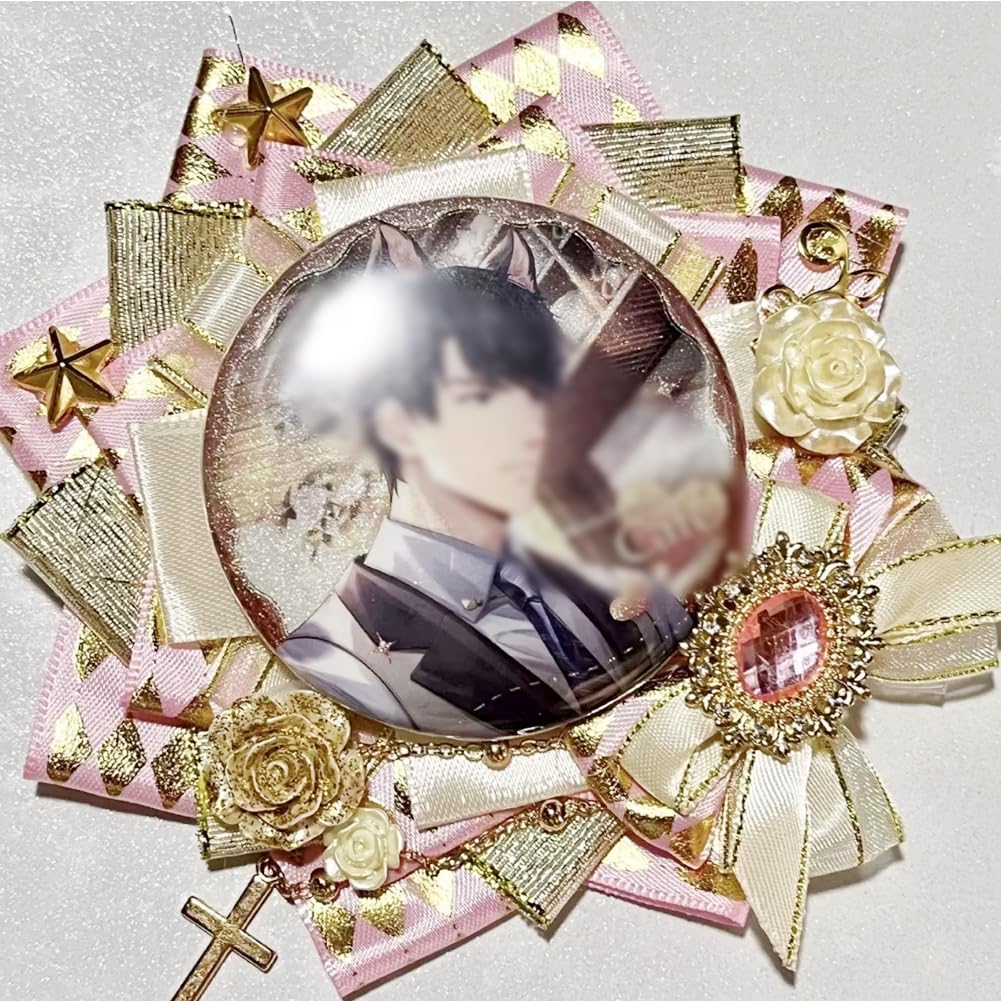 YUYAKESHI Ita Bag Handmade Ribbon Ita Bag Cute Rosette with Cross and Rhinestone Decoration Fits 58mm Can Rosette, Wedding-Style Decoration, (Pink