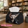 1pc, 2d Flat Printing, Tissue Box Punk Style Sphinx Cat Pattern Printed Tissue Box, Suitable for Napkin Storage In Cars, Kitchens, and Restaurants, Ho