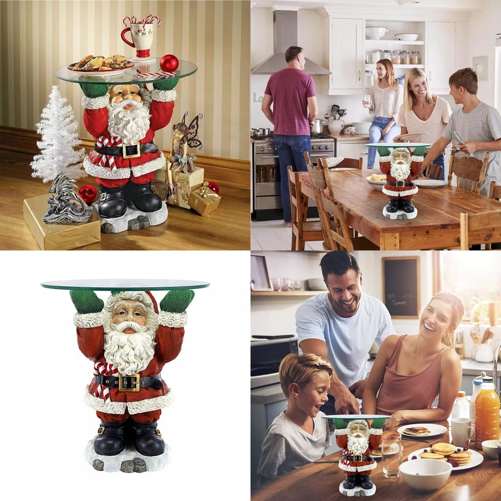 Whimsical Santa Claus Waiter Tray Resin Art Piece Ideal For Christmas Home Decor