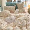 Vintage Floral Bedding Set Ins Single Double Size Duvet Cover No Filler Flat Sheet Pillowcase Soft Girls Home Bed Linens