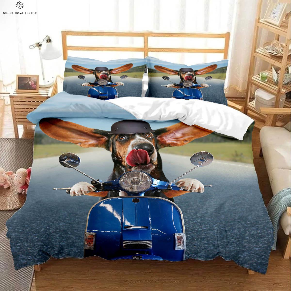 

Cute and Funny Dog 3D Printed Quilt Cover Polyester Bedding Down Quilt Cover Pillowcase Children s Gift 3 Pieces EU 135x200cm 2PCS