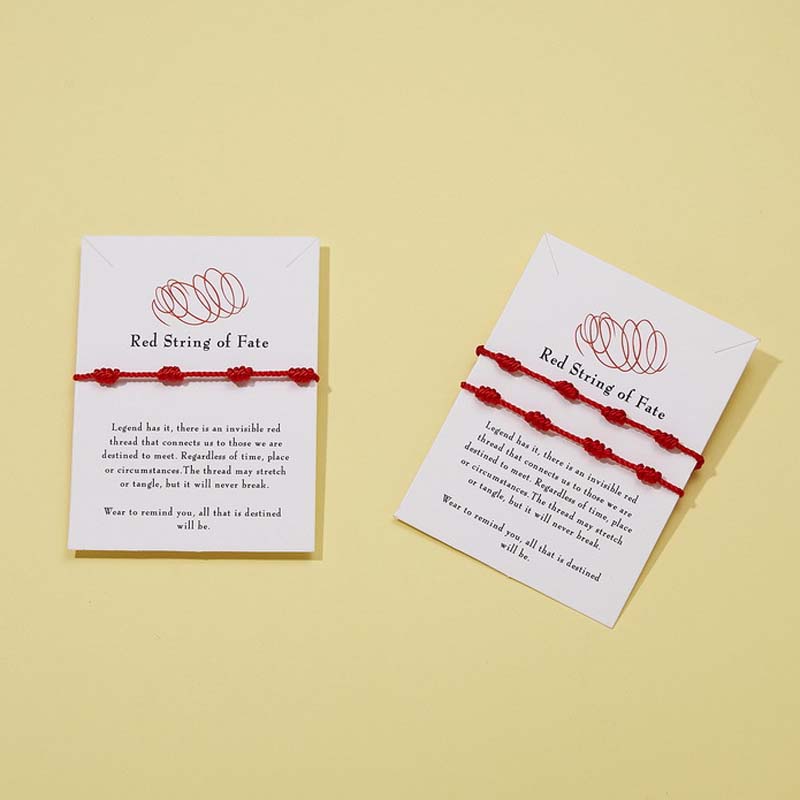 Couple Bracelets for Boyfriend Girlfriend Gifts Long Distance Relationships Matching Bracelet for Him Her 7 Red String of Fate