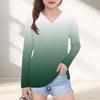Womens V-Neck Long Sleeve Loose Fit T-Shirt With Polka Dot Print Casual Oversized Top Daily Wear