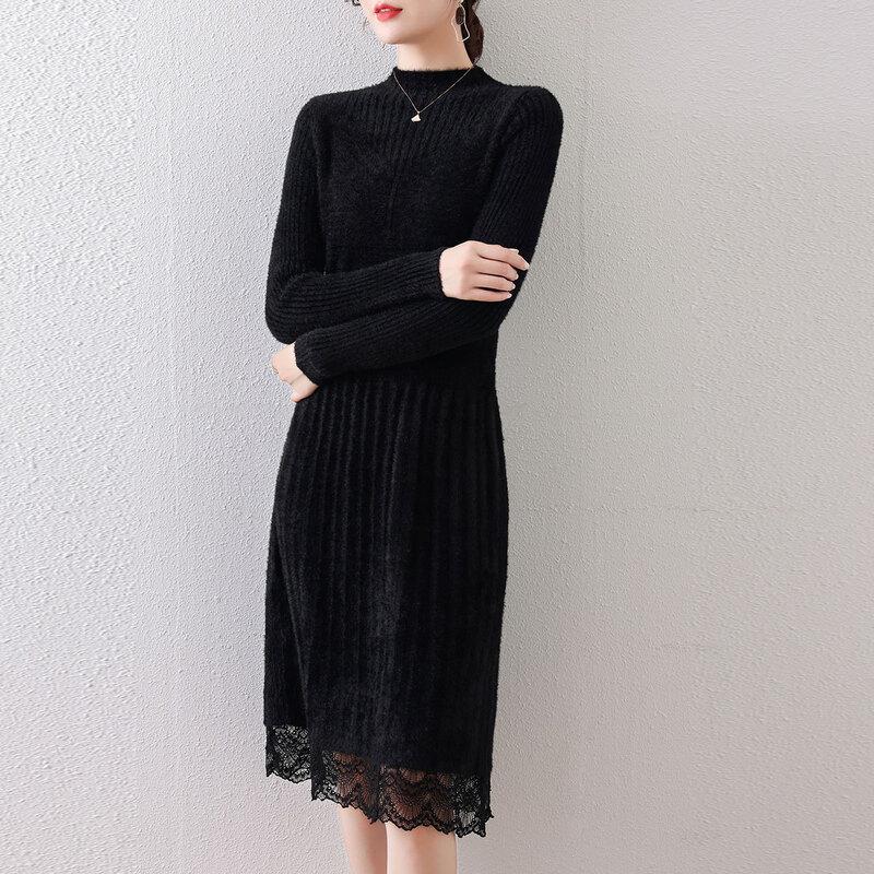 

IMAGINEX Women s Warm Knit Long Sleeve Mini Dress One Size