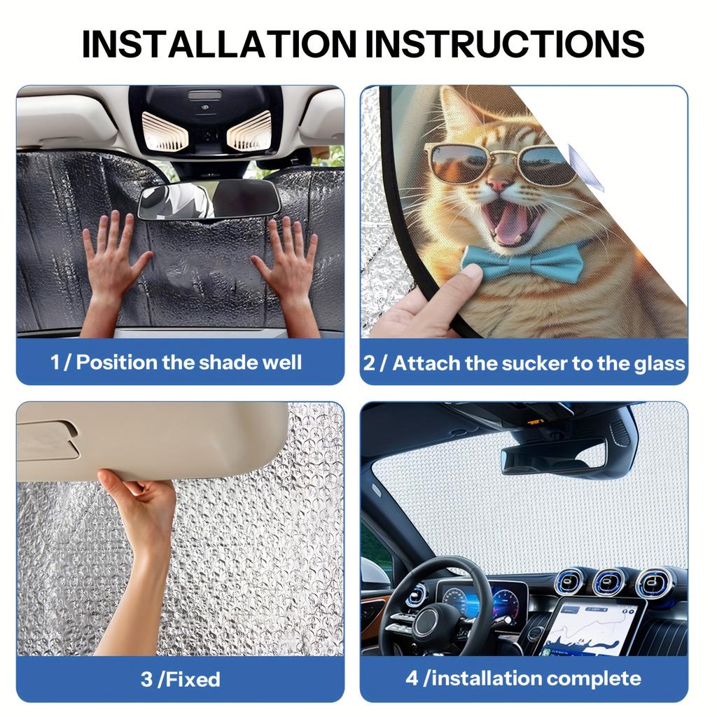 1Pcs Dream Butterfly Pattern Windshield Sunshade UV Rays Heat Blocker Keeps Vehicle Cool Unique Design Fit Sedans SUVs Trucks