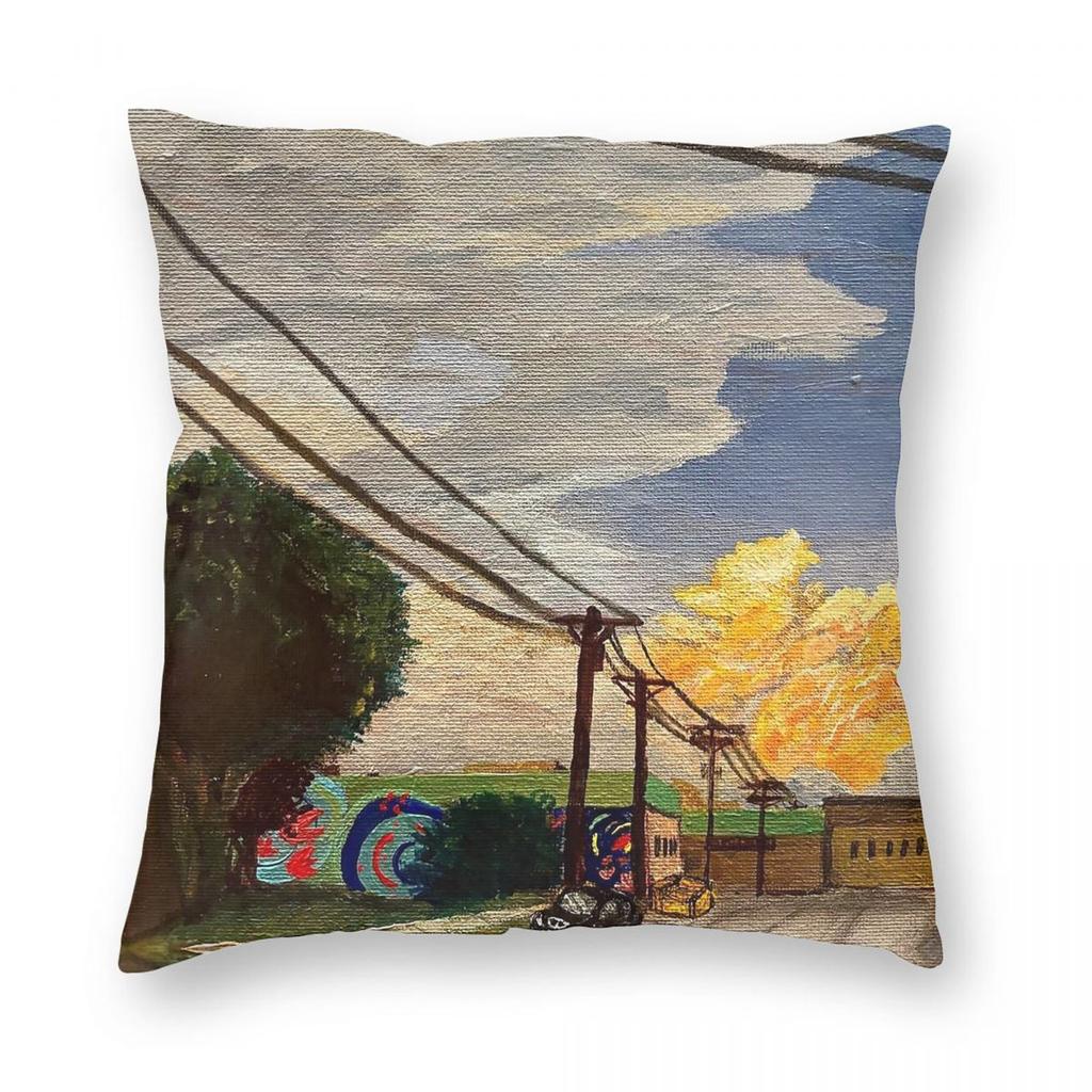Transfer Road Before A Storm Square Pillowcase Polyester Linen Velvet Pattern Zip Decorative Sofa Seater Cushion Cover