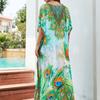 Women's Fashion Vacation Summer Spring Peacock Pattern Print 1/2 Sleeves V-Neck Casual Dresses