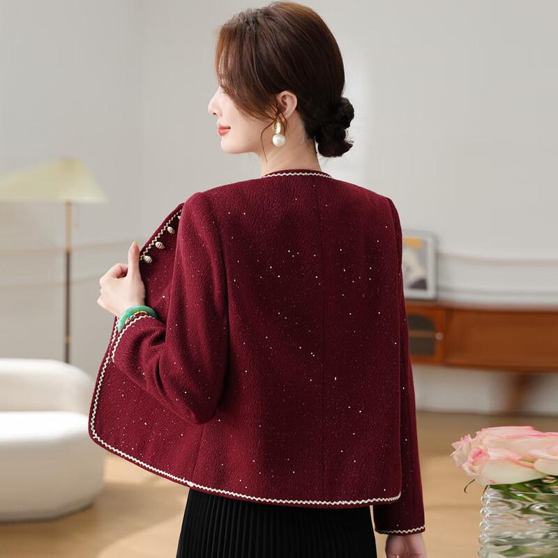 YUZHAOLIN Women's Autumn Boucle Style Short Jacket