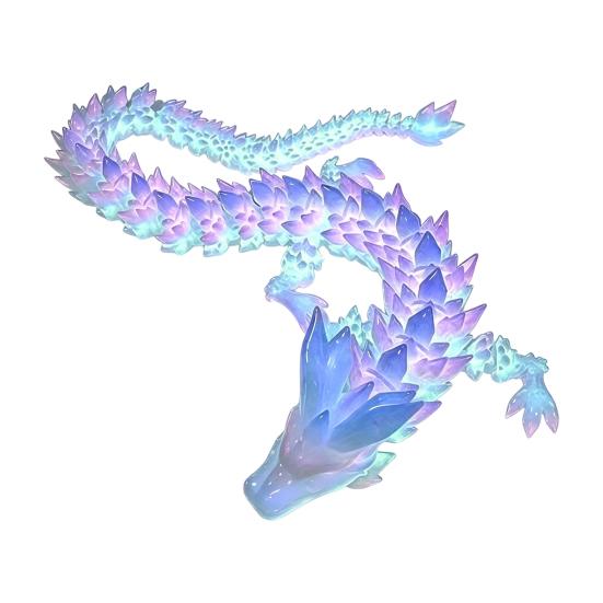 Flexible Dragon Figure for Desk Decor 3D Printed Glow in the Dark Fidget Toy, Articulated Non-toxic Plastic Toy Desktop Ornament Kids and Adults,