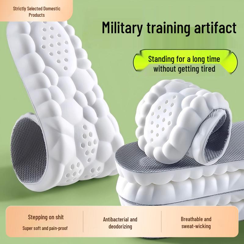 Unisex Odor-Resistant Breathable Height Boost Insoles: Super Soft, Non-Collapsing, For Sports & Military Training