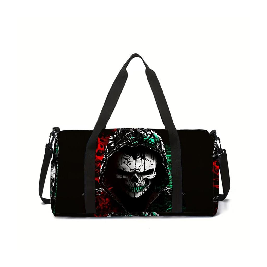 Skeleton Joker Pattern 2D Cartoon School Travel Bag Large Capacity Zipper Luggage Bag Best Gift for Boys Girls Fashion Style