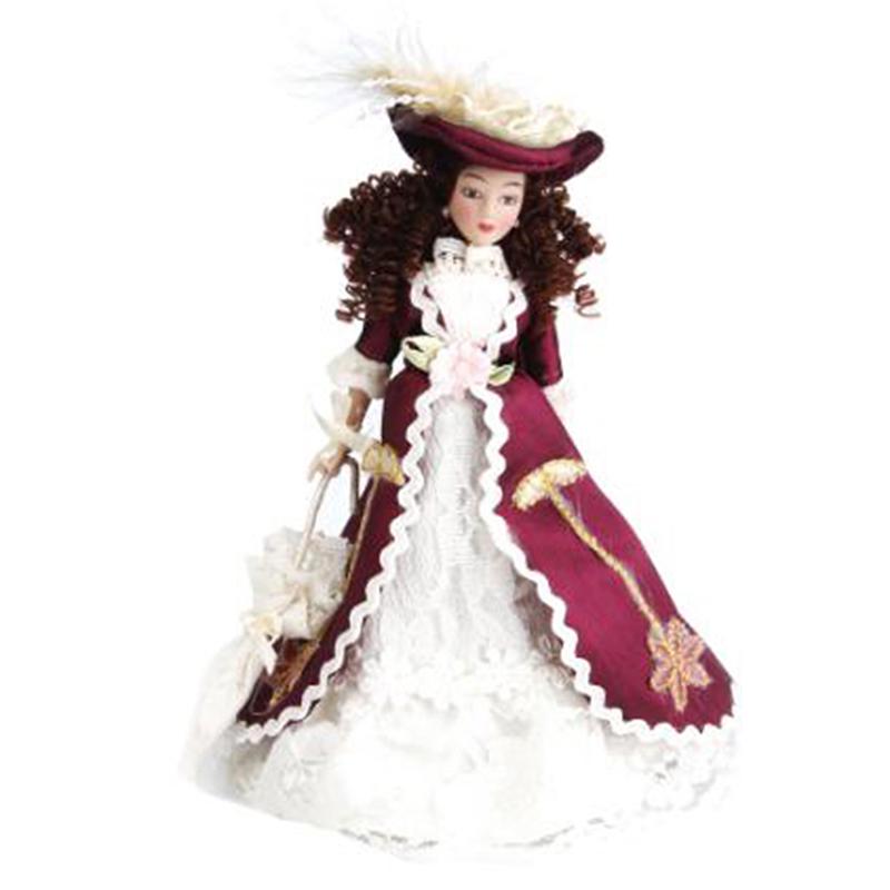 1:12 Dollhouse Miniature Porcelain Dolls Dollhouse Victorian Beauty Lady W4