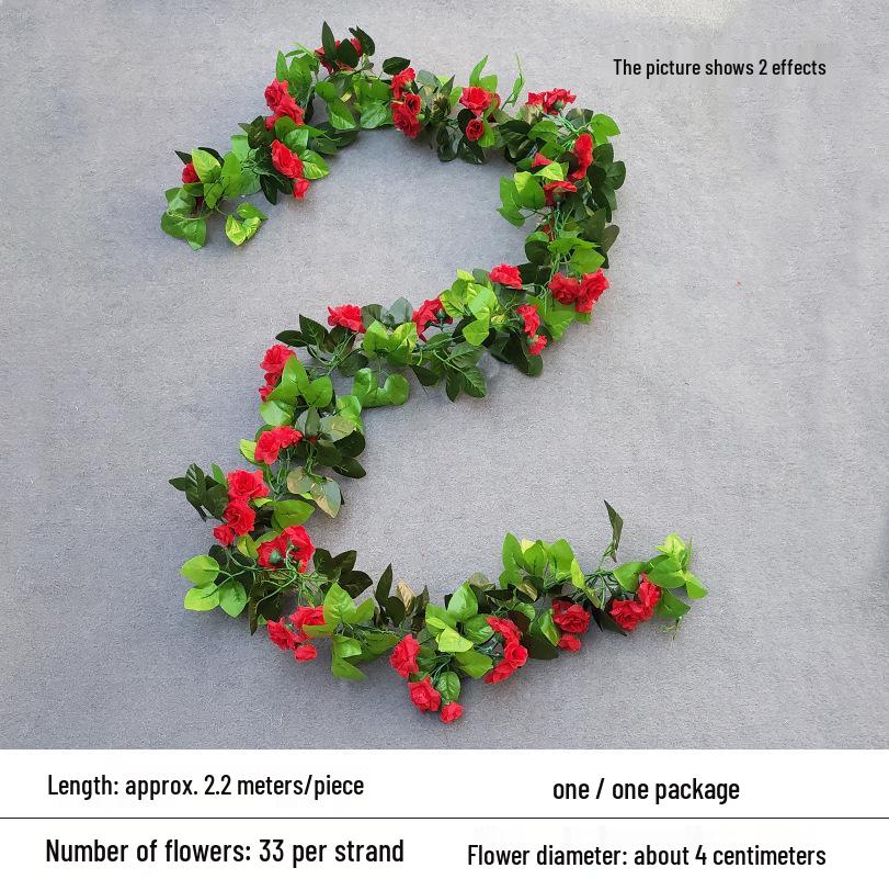 Artificial Rose Vine for Wedding Arches, Staircase Railings, and Ceiling Decor
