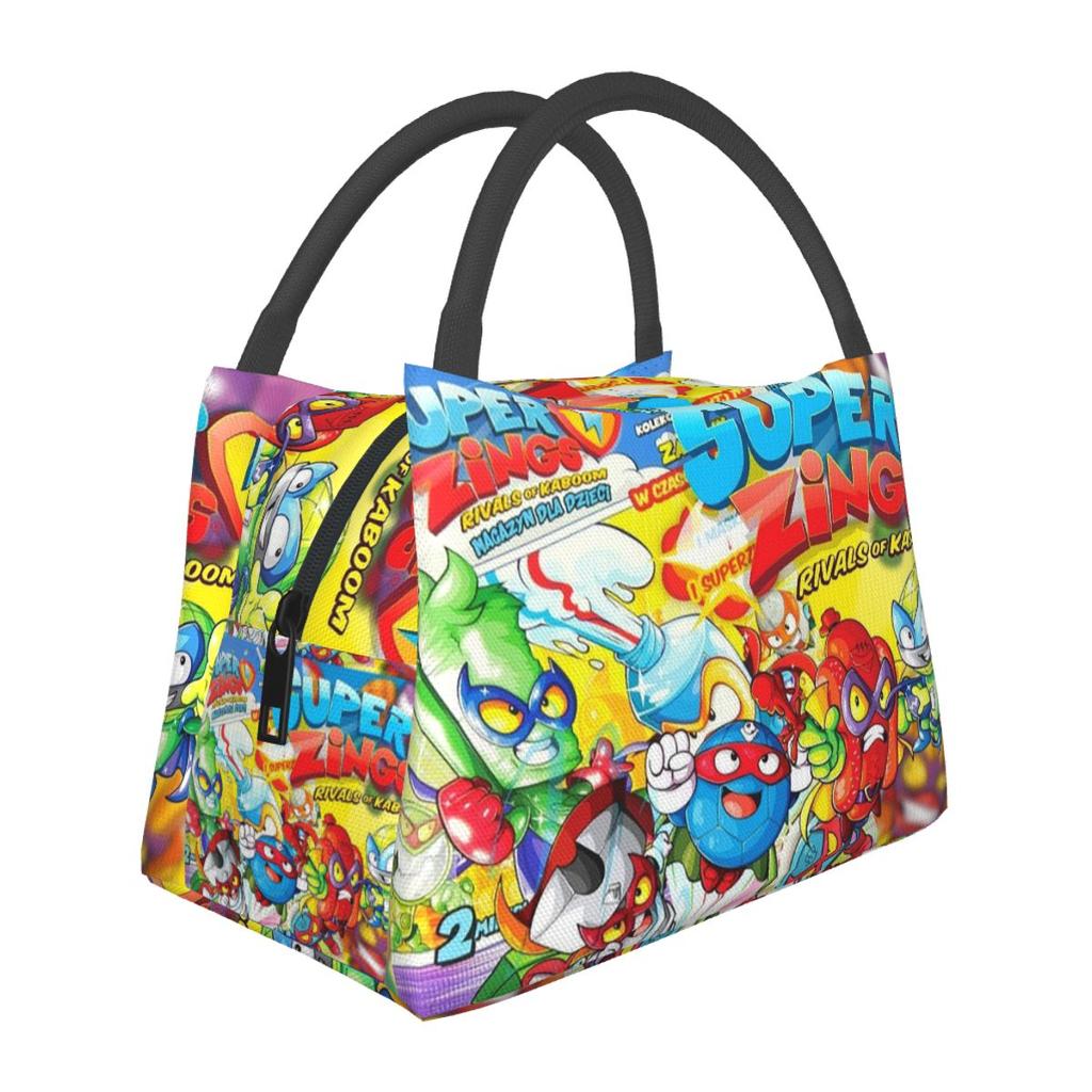 New Super Zings Cartoon Game Superzings Insulated Lunch Bag for Women Bento Storage Food Boxes Cooler Thermal Lunch Box Tote
