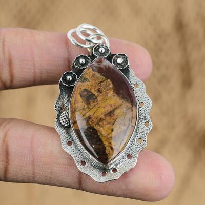 Mothers Day Sale Natural Mookaite 925 Sterling Silver Handmade Pendant Jewelry