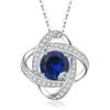 Sterling Clover Pendant Necklace With Full Crystal Zircon Adjustable Chain Women Daily Wear
