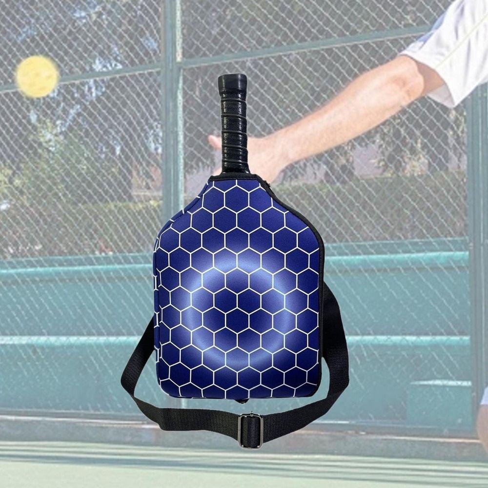 Single Shoulder Strap Pickleball Paddle Covers Zipper Holder Pick Case Protector Practice Training