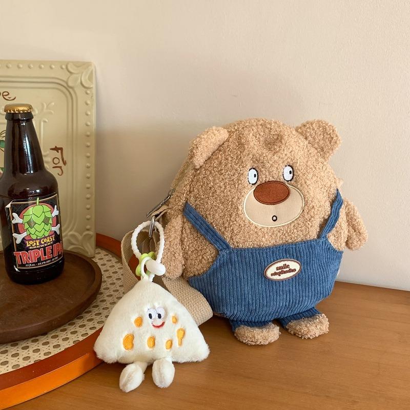 Wind Soft Girl Girl Messenger Bag Mobile Phone Bag Lamb Wool Cute Cartoon Bag