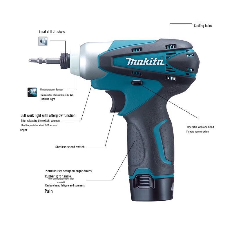 Makita 10,8V Kompakter Akku-Schlagschrauber CN-Stecker (Adapter enthalten)