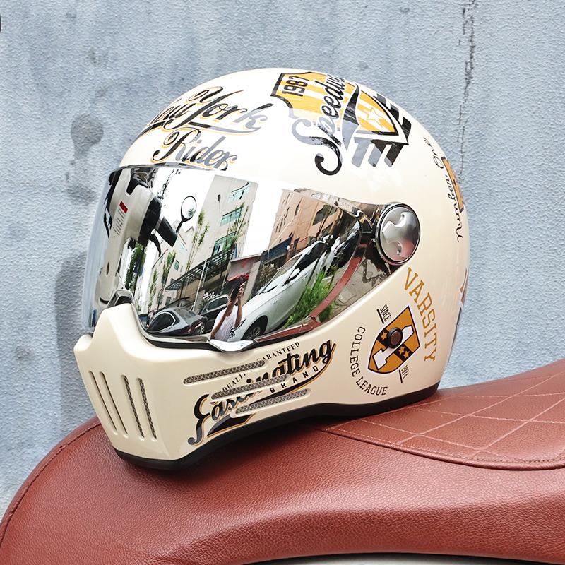 ORZ-728-Motorcycle Retro Cruise Helmet Fully Covered Personalized Pig Nose Full Helmet Casco Moto