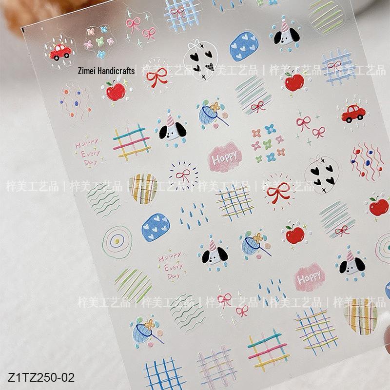 

Чарівні наклейки для нігтів з ведмедиком і цуценям: Самоклеюча DIY прикраса