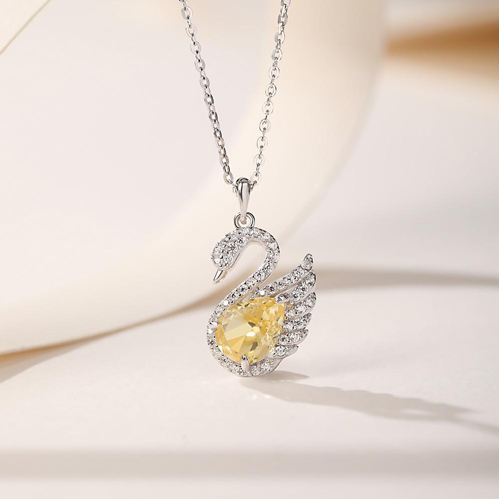 S925 Sterling Silver Swan Pendant Necklace: Elegant, Versatile Women's Accessory