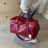 Fashionable Outdoor Sports and Fitness Bag, Dry Wet Separation Handbag, Men's Leather Luggage Bag, Women's Large Capacity Travel Bag