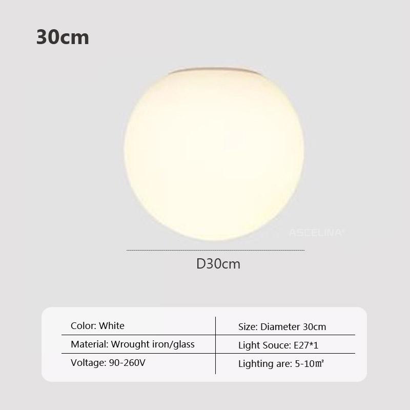 תאורת LED תקרה כדור זכוכית לבן מנורת תקרה מינימליסטית אמבטיה מרפסת חדר שינה כניסה גוף תאורה תאורת פנים