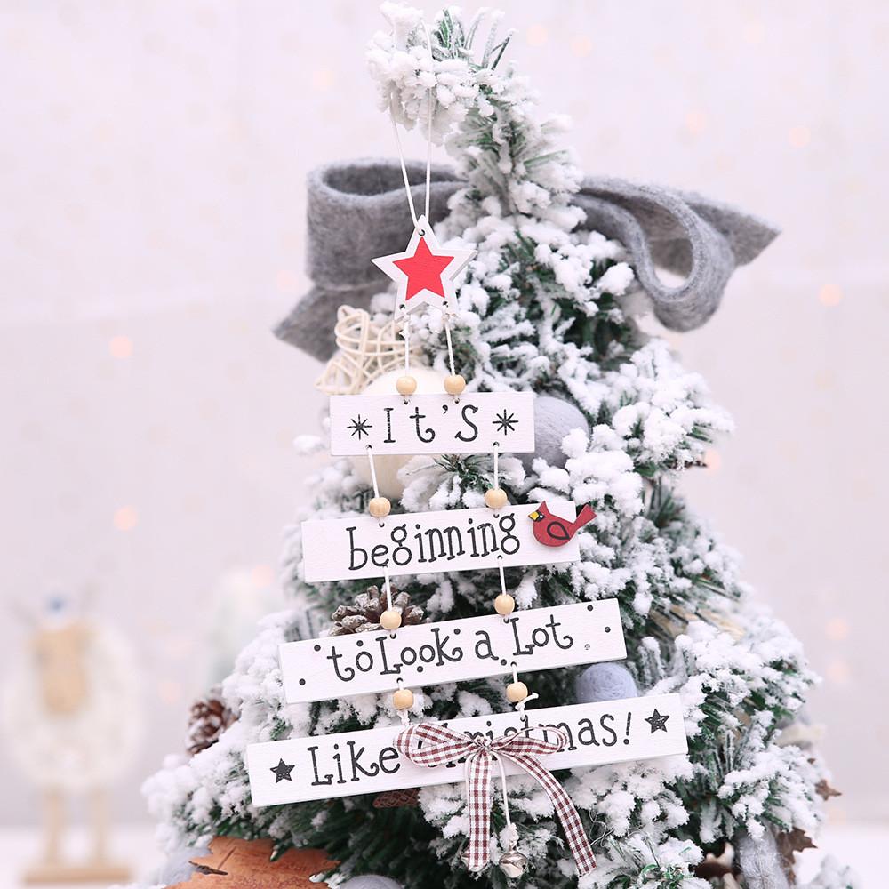 Wooden Whimsical Christmas Tree Ornaments Colorful Letter Features For Holiday Joy