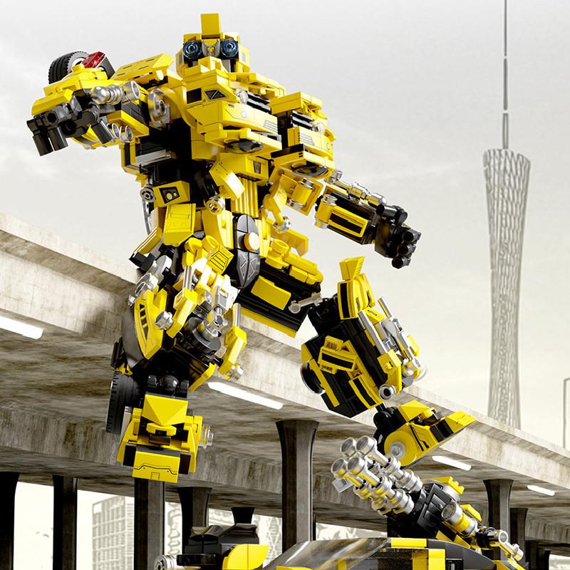 Cannon Bumblebee Robot Chariot Assembly Building Block Model Ornament Toy Gift