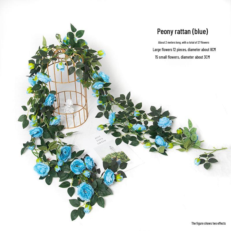 Artificial Rose Flower Vine for Indoor Decoration: Ceiling Hanging & Living Room Decor