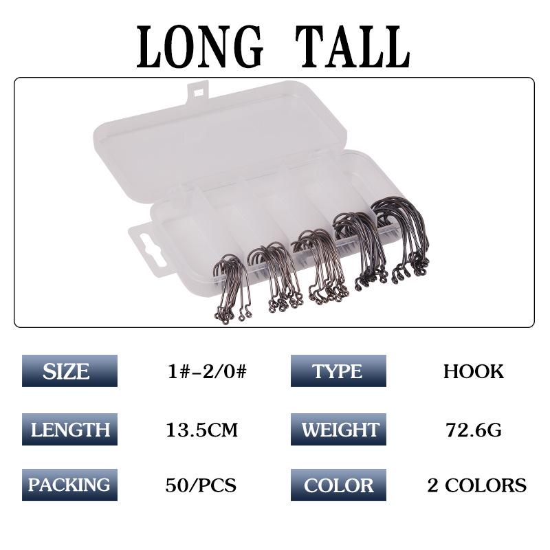 Lure Bait Set51Packaged Soft Bait Fishing Hook Box Wide Belly Curved Hook Fishing Gear Accessories Fishing Supplies