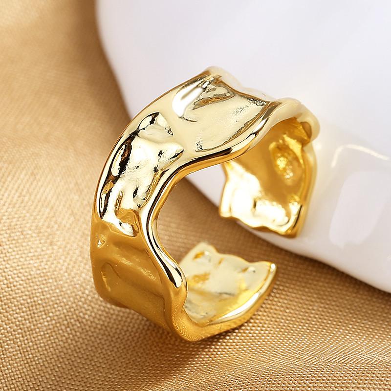 925 Sterling Silver HipHop Ring Open Adjustable Silver/Gold for Women Exquisite Student Girlfriend Jewelry Wedding Party GiftG