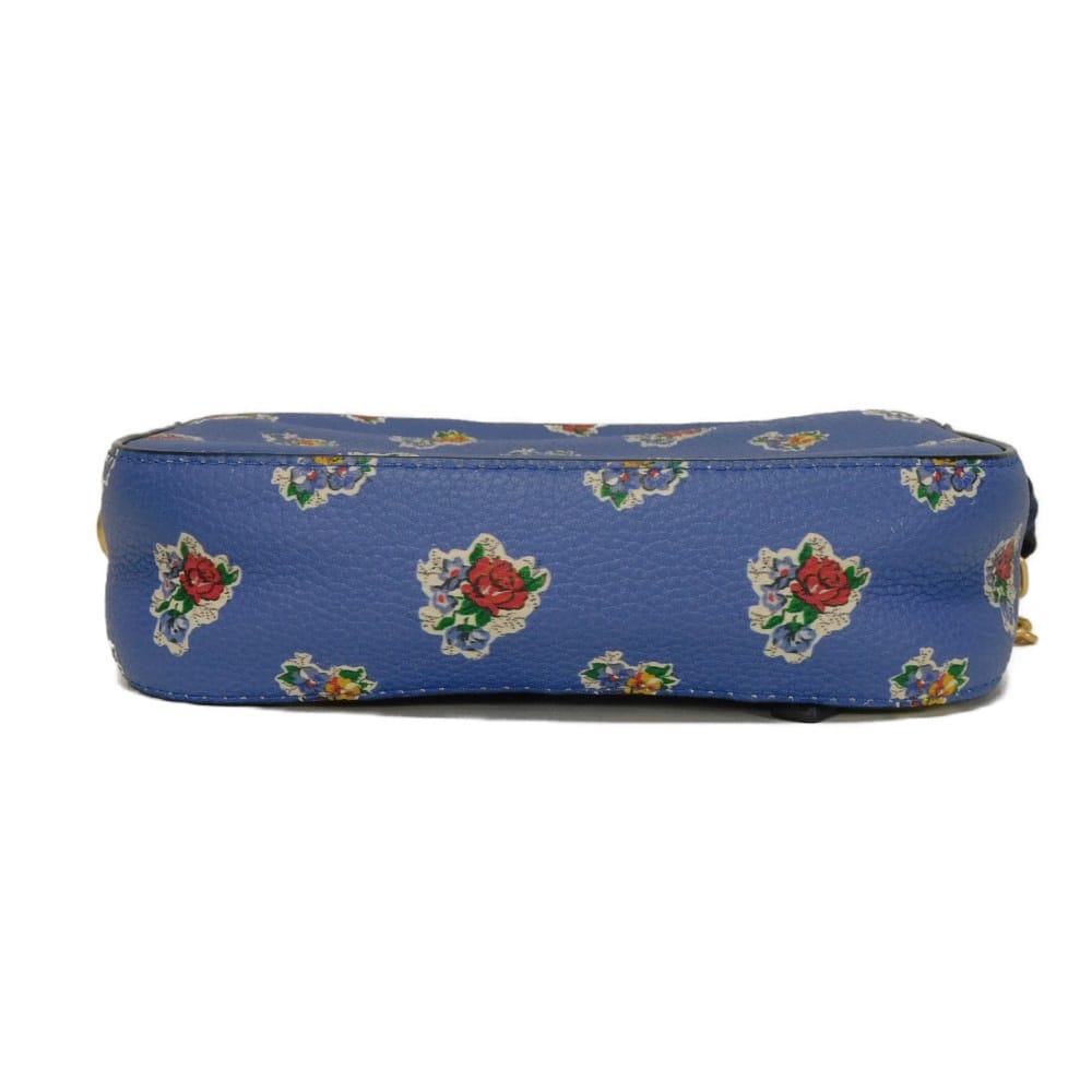 Used McGraw Floral Camera Bag (10833) 64449 7921 Floral Multicolor Chain Shoulder Bag with Double T Logo Blue Women's
