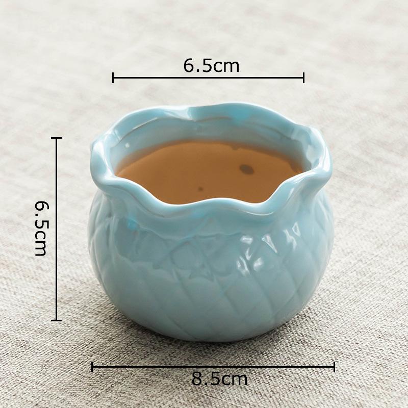 Creative Painted Ceramic Vase Lotus Shape Plant Pots Table Decoration Flowers Arrangement Flower Vase Room Aesthetic Decor
