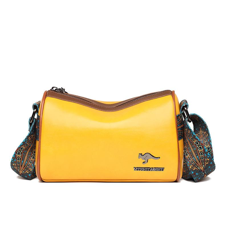 

Soft leather texture messenger bag fashionable and simple solid color women s bag flow retro casual shoulder bag mother bag жёлтый